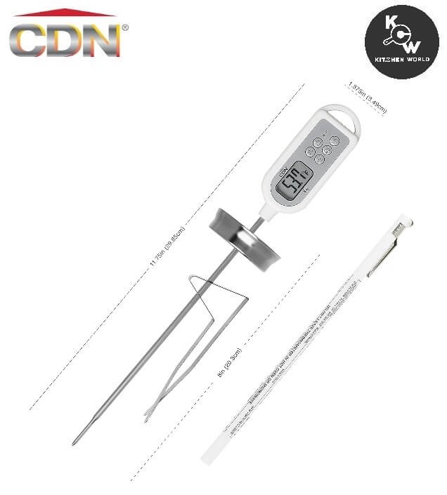 เทอร์โมมิเตอร์ก้านยาวกันน้ำ CDN PT2130-450L ขนาด 20 ซม.